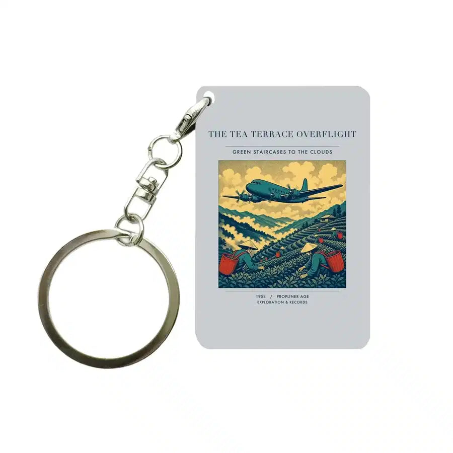 VINTAGE G4342 - The Tea Terrace Overflight - Designed Key Chain design on lightgray