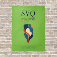Thumbnail for Seville Airport SVQ vertical canvas print - no frame - light green background