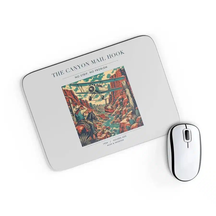 VINTAGE G4285 - The Canyon Mail Hook - Designed Mouse Pads design on lightgray rectangle