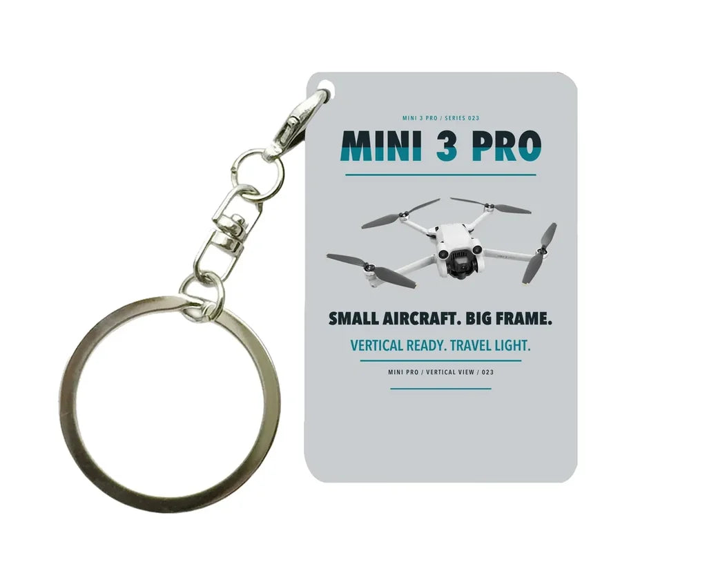 DJI Mini 3 Pro Key Chain design on light gray key chain