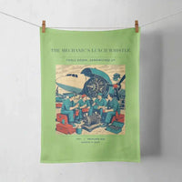 Thumbnail for VINTAGE G4452 - The Mechanic's Lunch Whistle - Designed Towels design on lightgreen