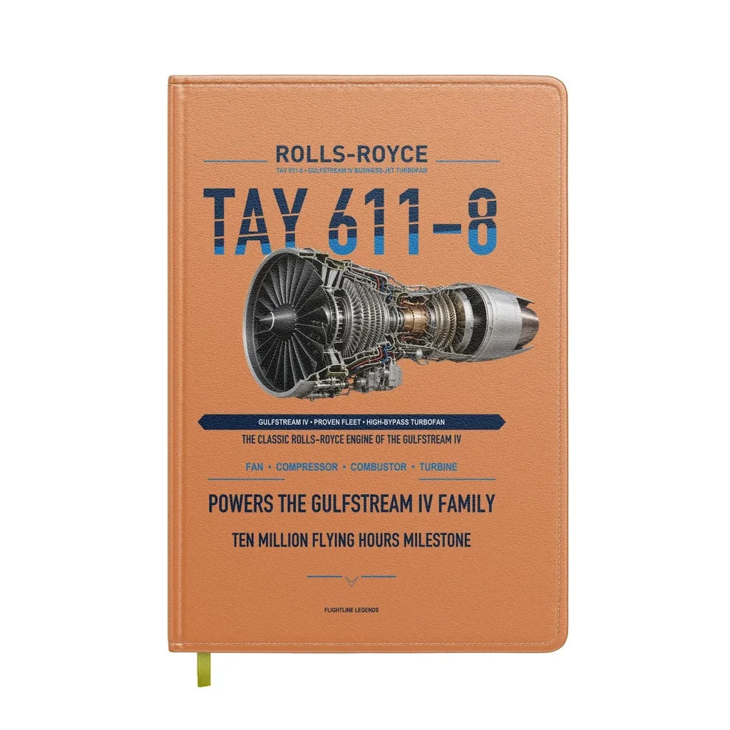 TAY 611-8 design on orange notebook