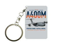 Thumbnail for Airbus A400M Atlas design on light gray designed key chain, double-side print