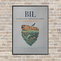 Thumbnail for Billings Logan International Airport BIL - Canvas Framed - Light Gray