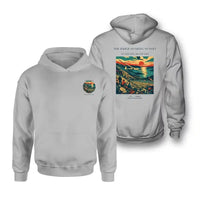 Thumbnail for VINTAGE G4475 - The Ridge Soaring Sunset - Double-Side Hoodie design on lightgray double side