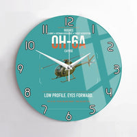 Thumbnail for Hughes OH-6A Cayuse design on turquoise no frame wall clock