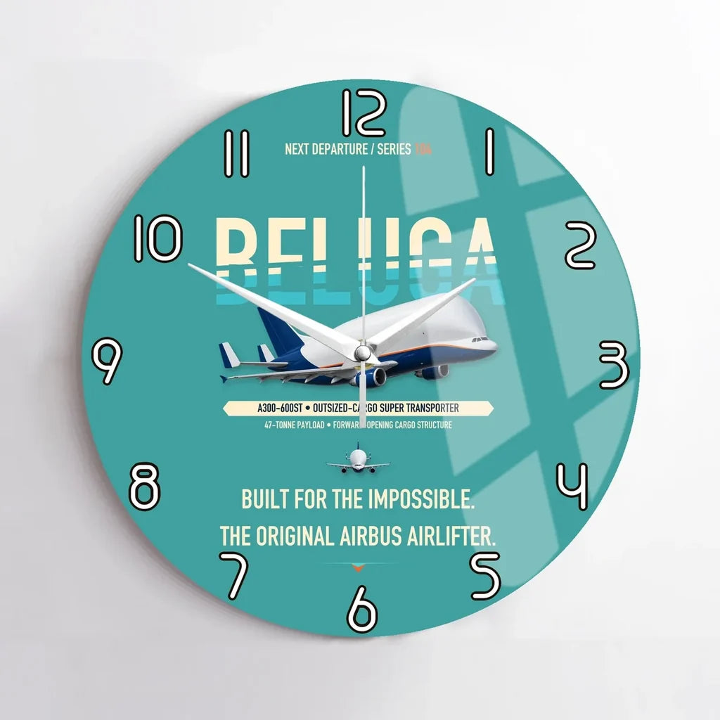 Airbus A300-600ST BelugaST design on turquoise no frame wall clock