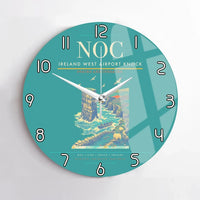 Thumbnail for Ireland West Airport Knock (NOC) design on turquoise no frame wall clock