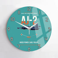 Thumbnail for AJ-2 Savage Tanker design on turquoise no frame wall clock