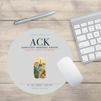 Thumbnail for Nantucket Memorial Airport (ACK) design on light gray round mouse pad
