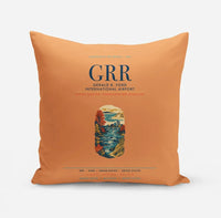 Thumbnail for Gerald R. Ford International Airport Grand Rapids (GRR) design on orange pillow
