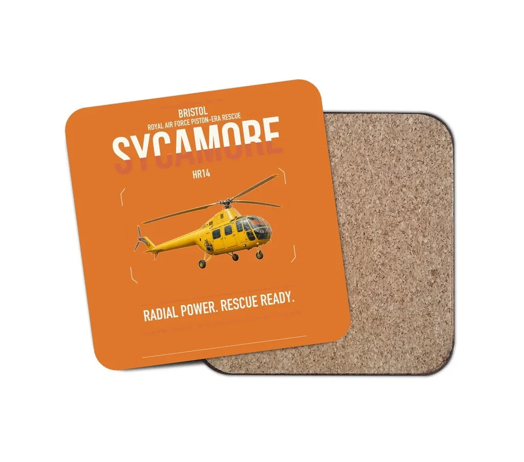 Bristol Sycamore HR14 design on orange 1 piece coaster