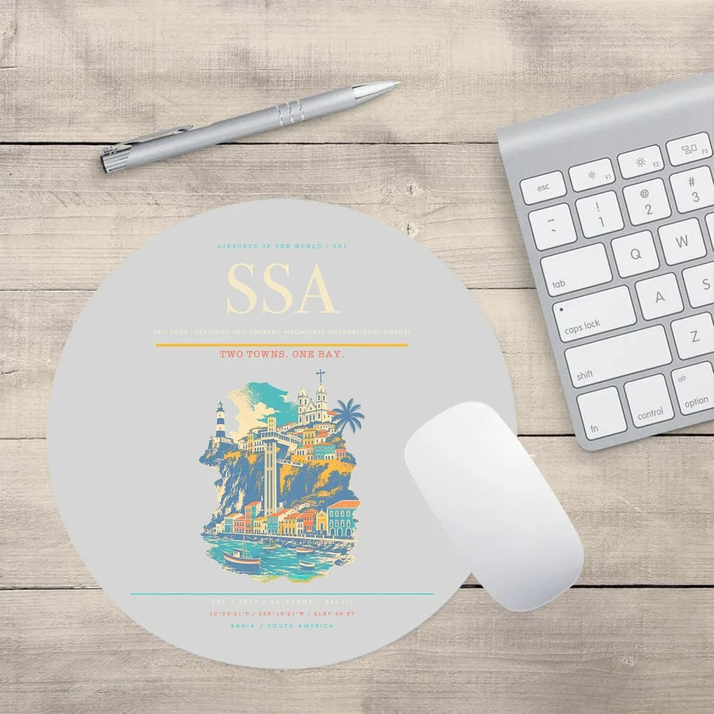 Salvador - Deputado Luis Eduardo Magalhaes International Airport SSA Mouse-Pad Round - Light Gray