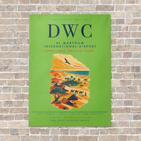 Thumbnail for Al Maktoum International Airport DWC vertical canvas print - no frame - light green background
