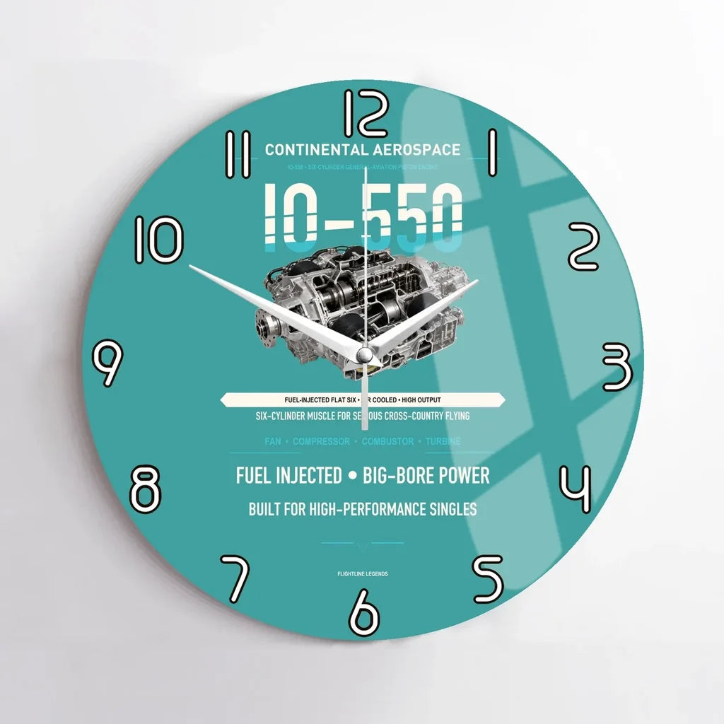 IO-550 design on turquoise no frame wall clock