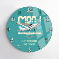 Thumbnail for Cessna 180J Skywagon design on turquoise no frame wall clock