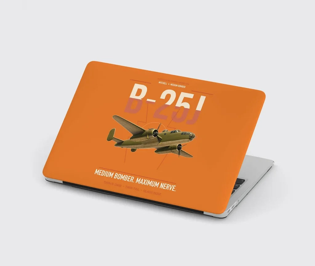B-25J Mitchell design on orange MacBook case