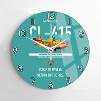 Thumbnail for Canadair CL-415 design on turquoise no frame wall clock