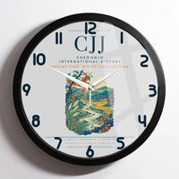 Thumbnail for Cheongju International Airport (CJJ) design on light gray framed wall clock