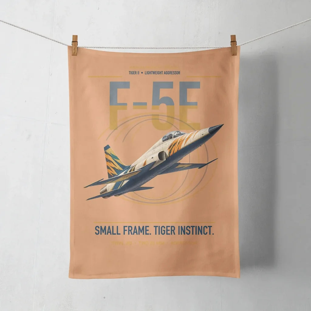 F-5E Tiger II design on orange towel