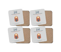Thumbnail for Jaipur International Airport (JAI) design on light gray 4 pieces set coaster