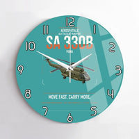 Thumbnail for Aérospatiale SA 330B Puma design on turquoise no frame wall clock
