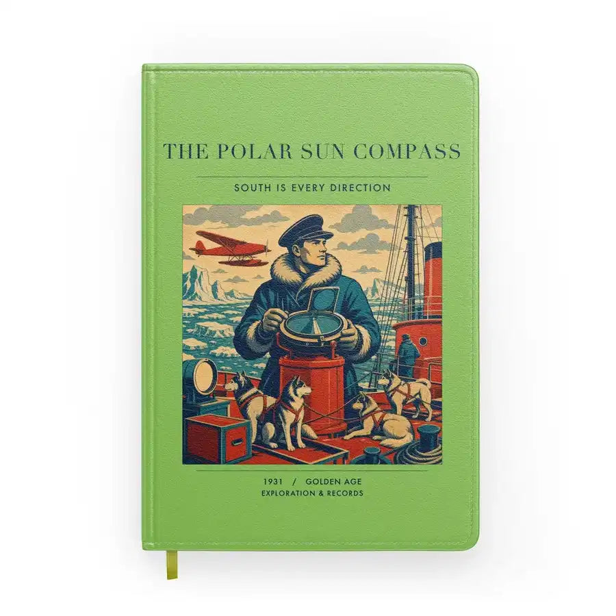 VINTAGE G4204 - The Polar Sun Compass - Designed Notebooks design on lightgreen