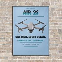 Thumbnail for DJI Air 2S vertical canvas print - framed - light blue background