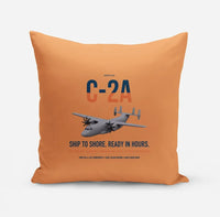Thumbnail for C-2A Greyhound design on orange pillow