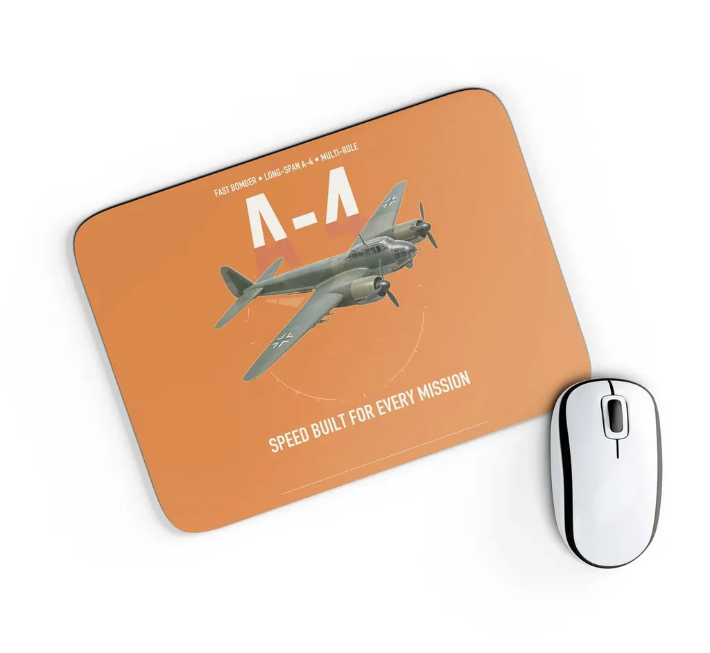 Junkers Ju 88A-4 design on orange rectangle mouse pad