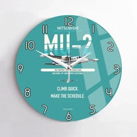 Thumbnail for Mitsubishi MU-2B-60 Marquise design on turquoise no frame wall clock