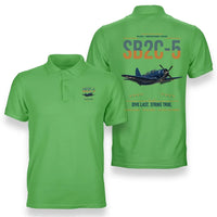 Thumbnail for SB2C-5 Helldiver design on light green double-side polo t-shirt, double-side print
