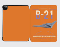 Thumbnail for B-21 Raider design on orange ipad tablet case