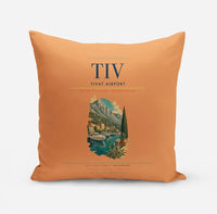 Thumbnail for Tivat Airport (TIV) design on orange pillow
