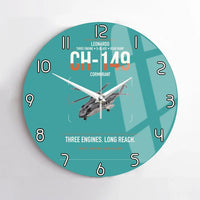 Thumbnail for Leonardo CH-149 Cormorant design on turquoise no frame wall clock