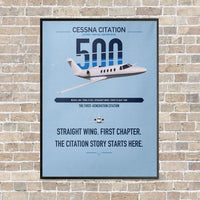 Thumbnail for Cessna Citation 500 - Citation I vertical canvas print - framed - light blue background