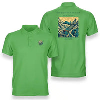 Thumbnail for VINTAGE G4518 - The Mountain Supply Hop - Double-Side Polo T-Shirt design on lightgreen