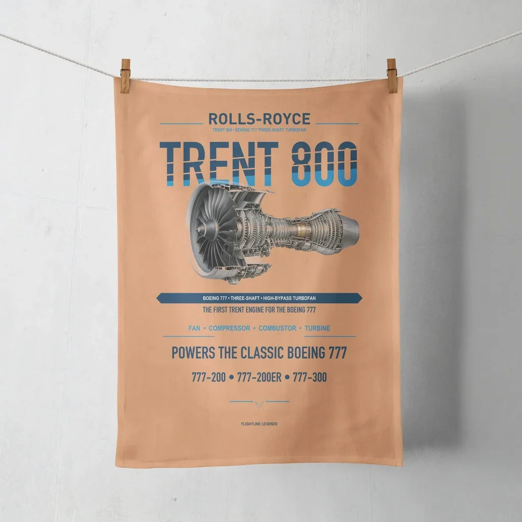 TRENT 800 design on orange towel