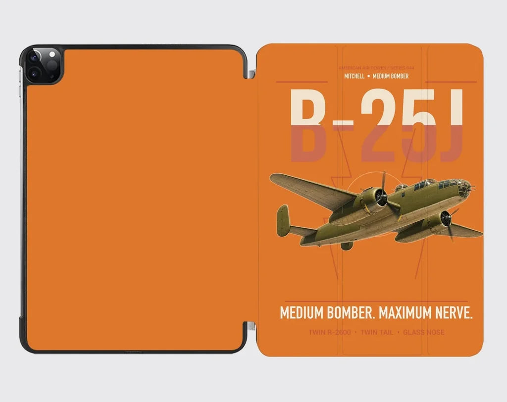 B-25J Mitchell design on orange ipad tablet case