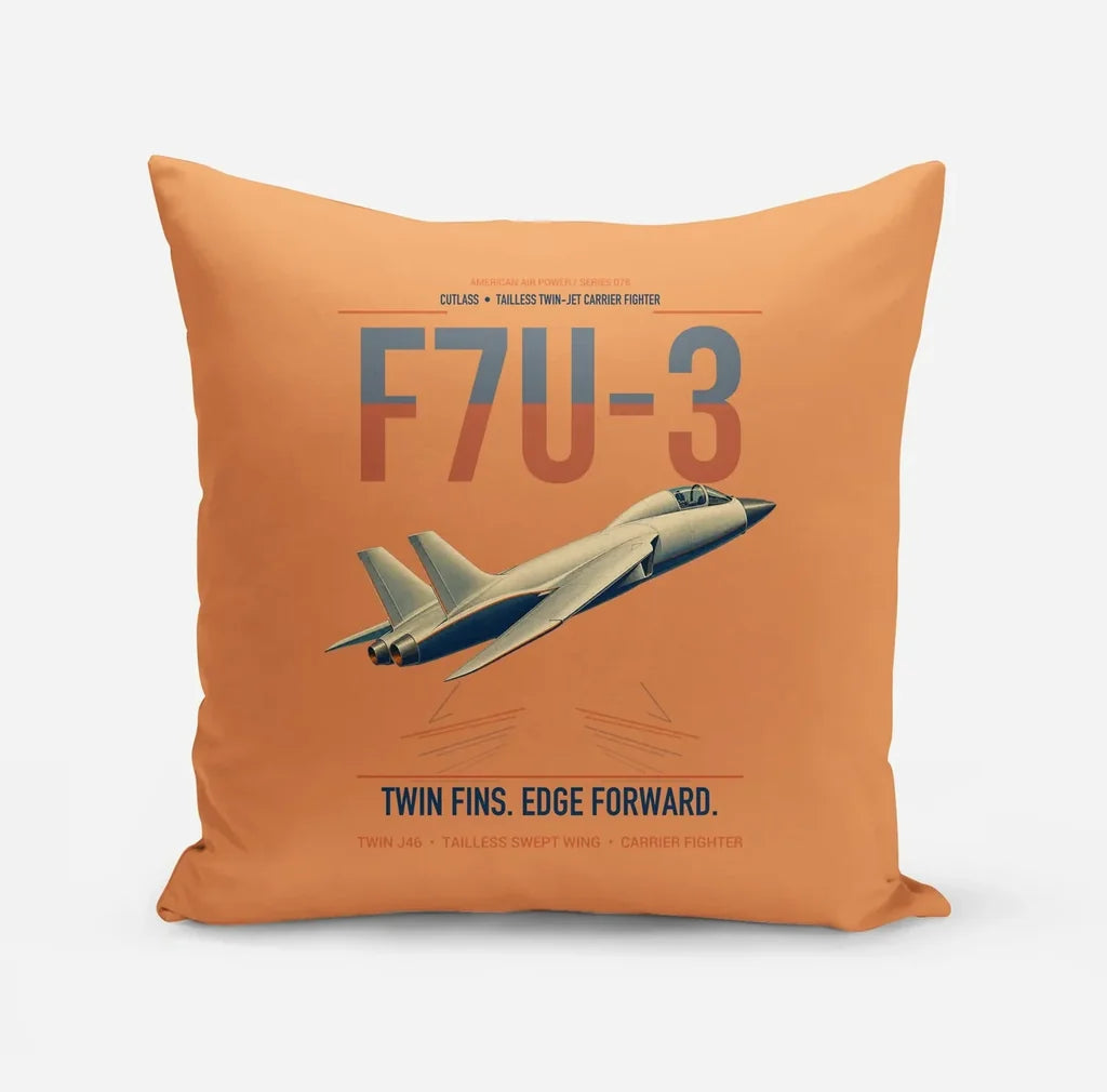 F7U-3 Cutlass design on orange pillow
