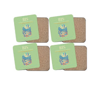 Thumbnail for Bismarck Municipal Airport BIS Coaster 4-Pieces-Set - Light Green