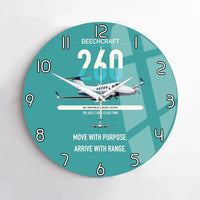 Thumbnail for Beechcraft King Air 260 design on turquoise no frame wall clock