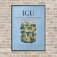 Thumbnail for Foz do Iguaçu International Airport IGU vertical canvas print - framed - light blue background