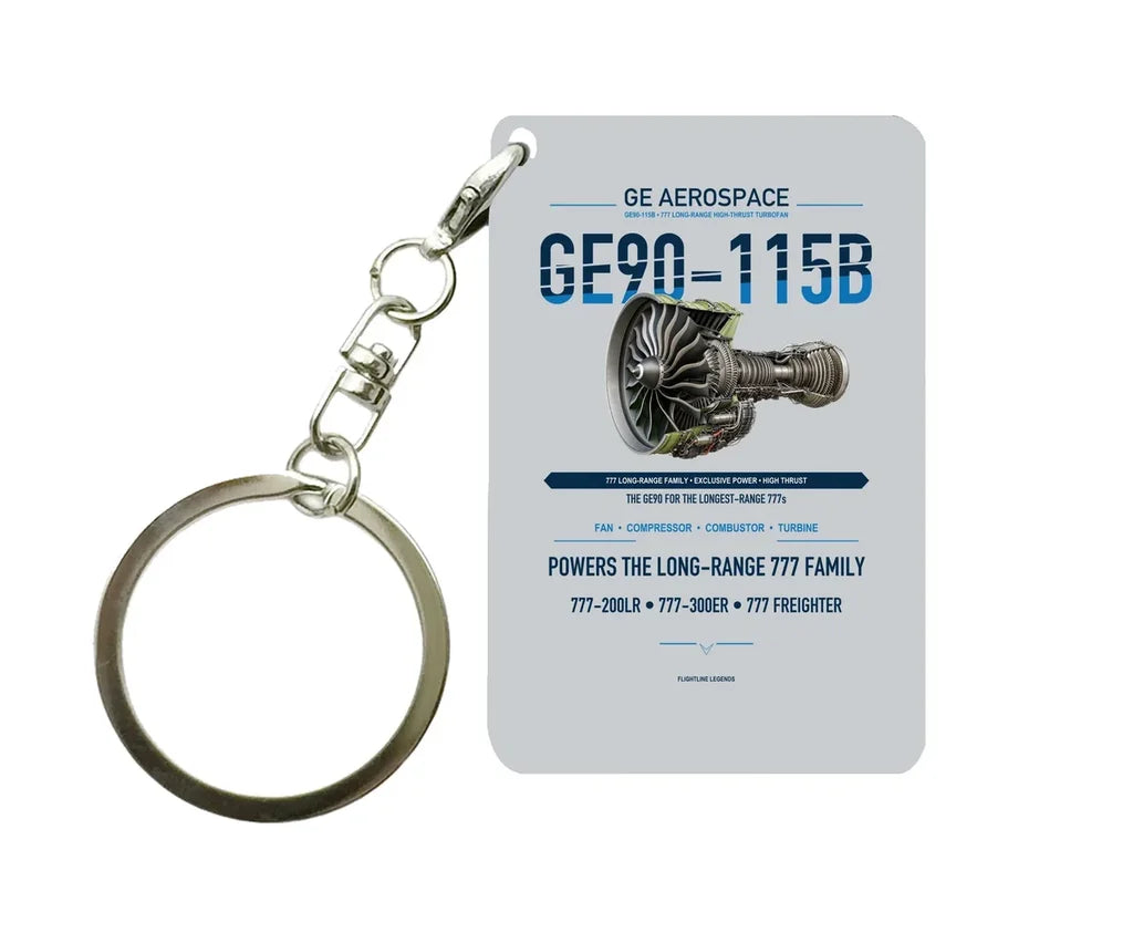 GE90-115B Key Chain design on light gray key chain