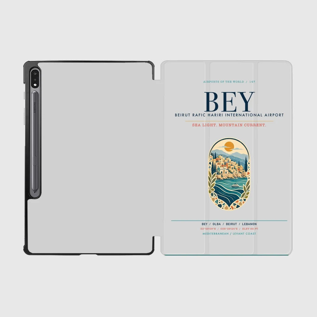 Beirut Rafic Hariri International Airport (BEY) design on light gray samsung tablet tablet case