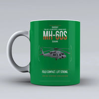 Thumbnail for Sikorsky MH-60S Seahawk design on green ceramic mug, double-side print