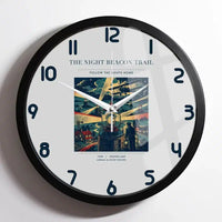 Thumbnail for VINTAGE G4016 - The Night Beacon Trail - Designed Wall Clocks design on lightgray framed