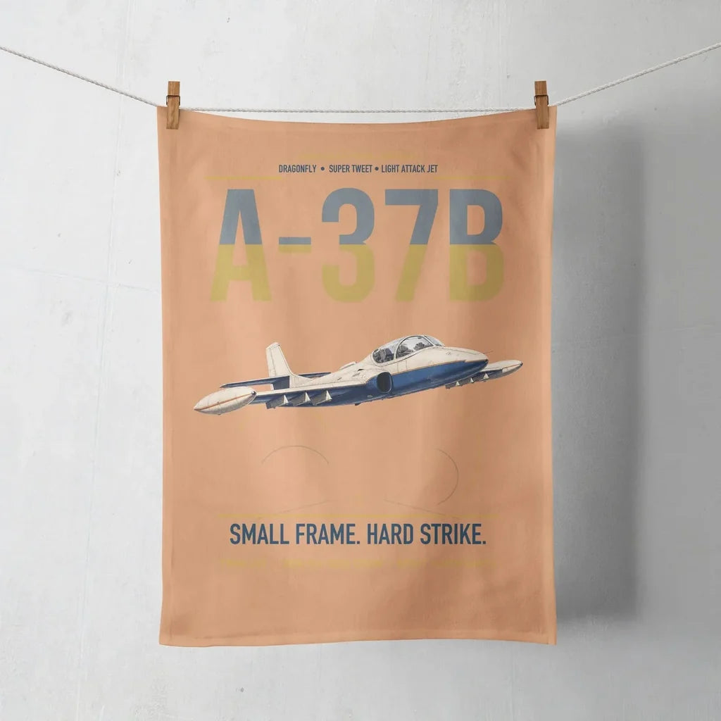 A-37B Dragonfly design on orange towel