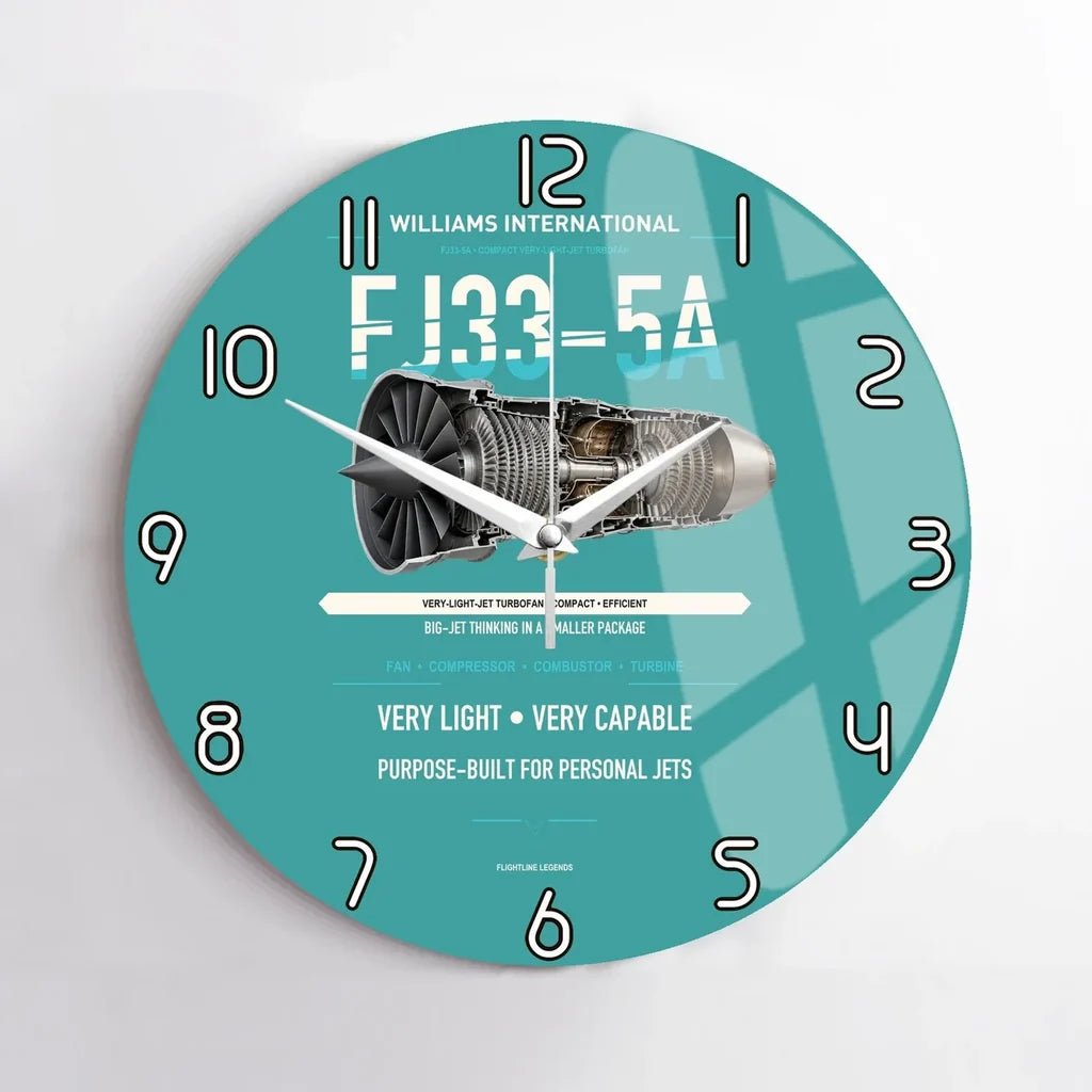 FJ33-5A design on turquoise no frame wall clock