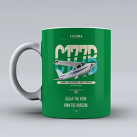 Thumbnail for Cessna 177B Cardinal design on green ceramic mug, double-side print